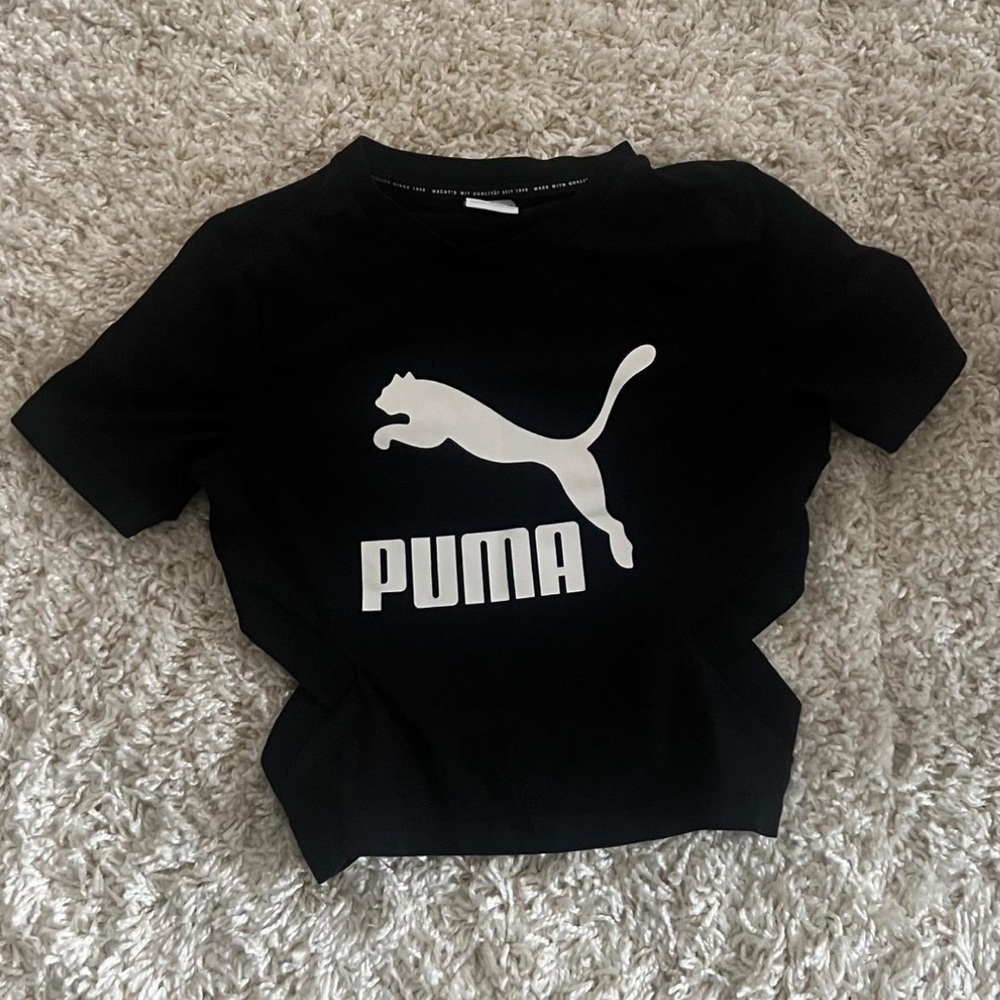 Puma Black Short Sleeve Crop Top